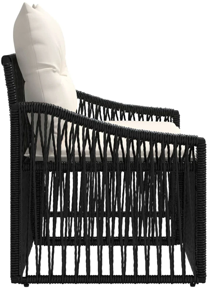 Sodo sofa 2-Vietų skaičius Juoda poliratanas