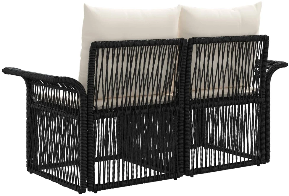 Sodo sofa 2-Vietų skaičius Juoda poliratanas
