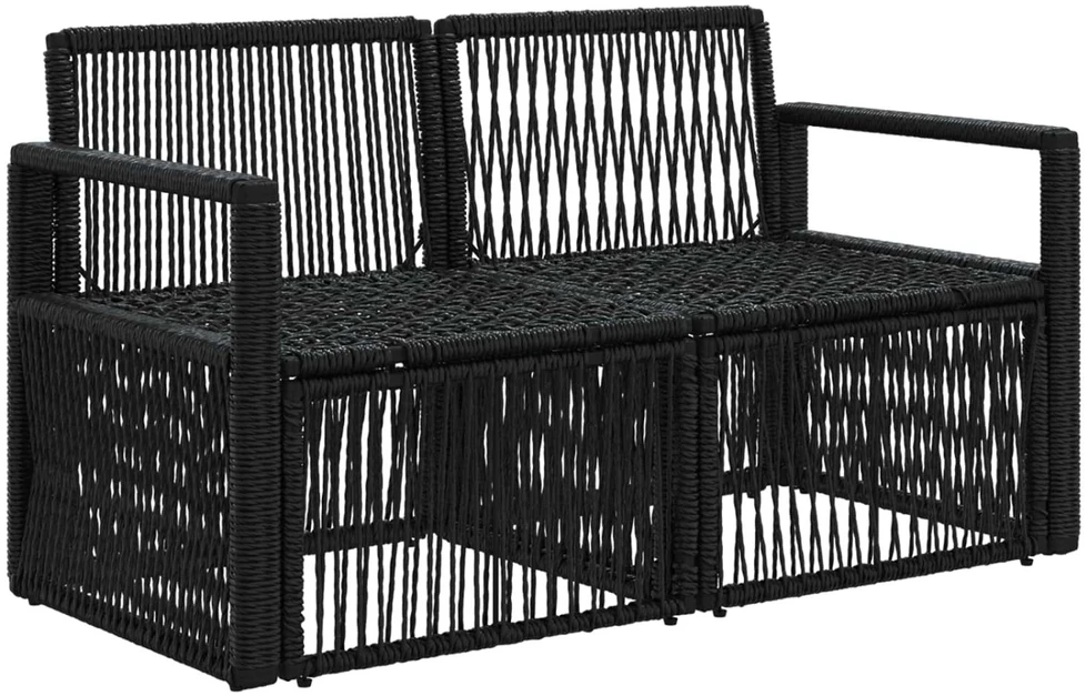 Sodo sofa 2-Vietų skaičius Juoda poliratanas