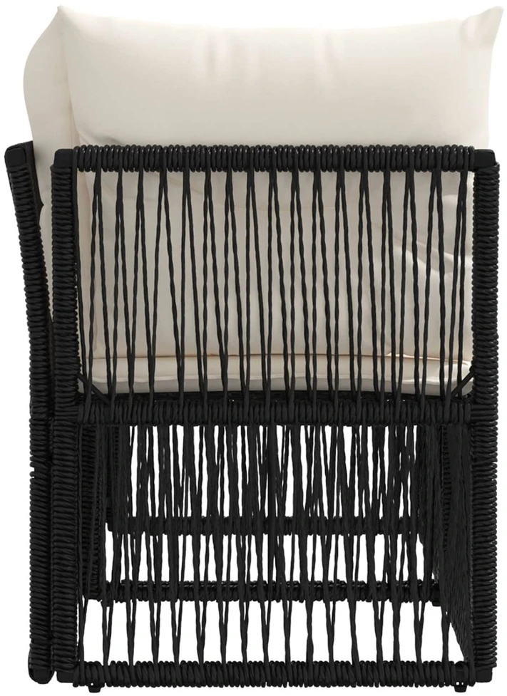 Sodo sofa 2-Vietų skaičius Juoda poliratanas