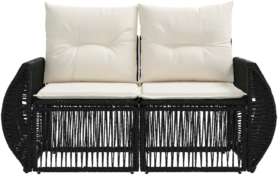 Sodo sofa 2-Vietų skaičius Juoda poliratanas