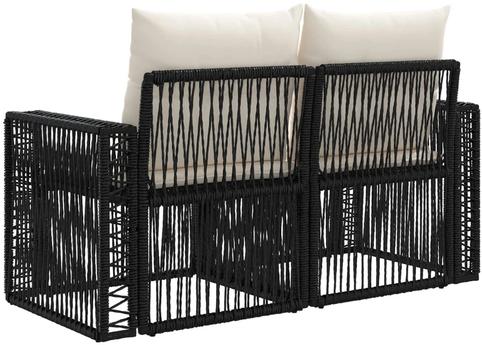 Sodo sofa 2-Vietų skaičius Juoda poliratanas