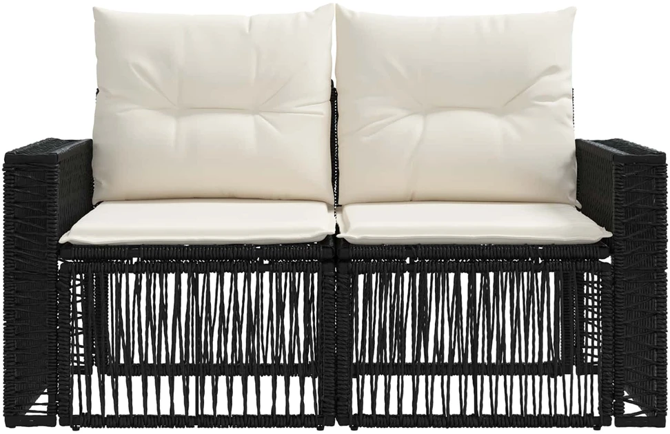 Sodo sofa 2-Vietų skaičius Juoda poliratanas
