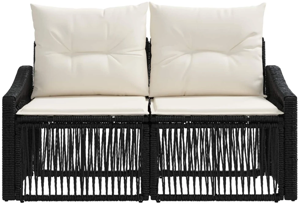 Sodo sofa 2-Vietų skaičius Juoda poliratanas