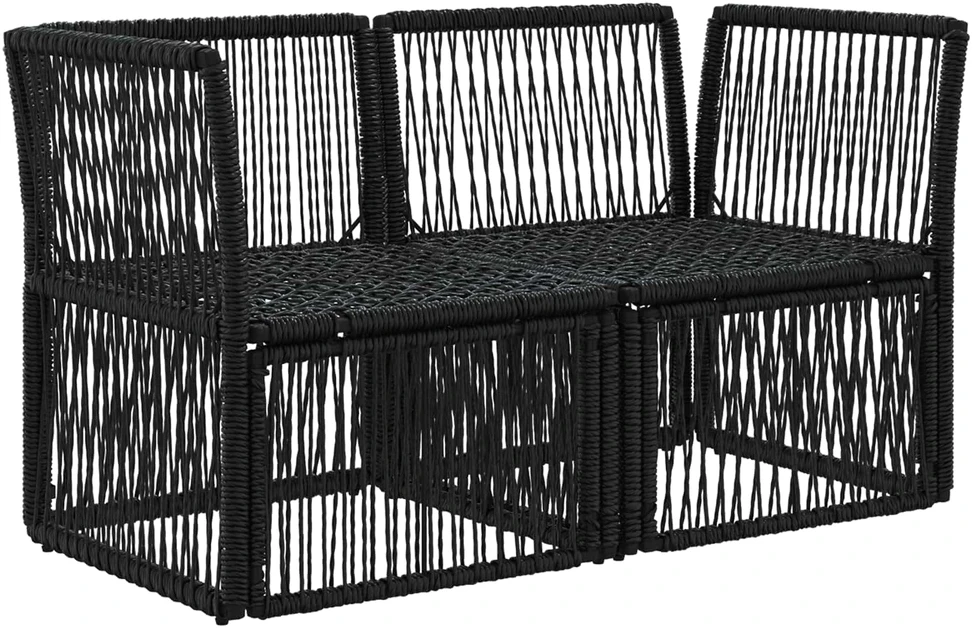 Sodo sofa 2-Vietų skaičius Juoda poliratanas
