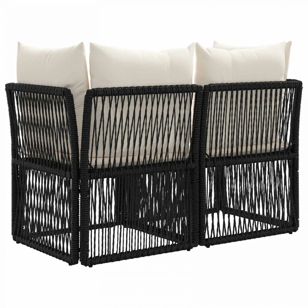 Sodo sofa 2-Vietų skaičius Juoda poliratanas