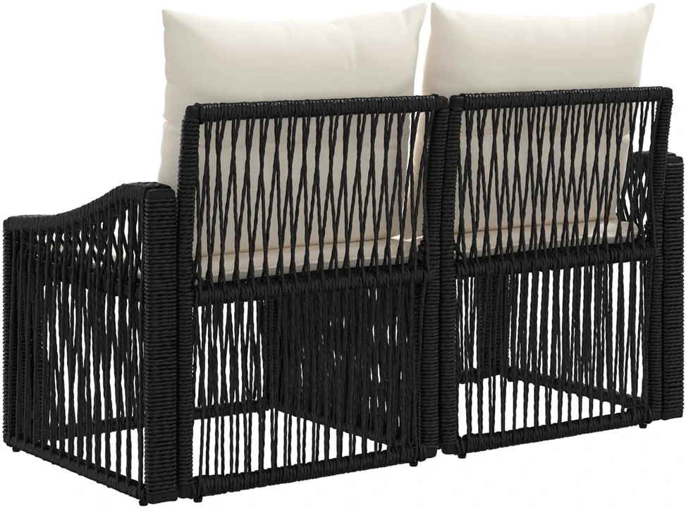 Sodo sofa 2-Vietų skaičius Juoda poliratanas