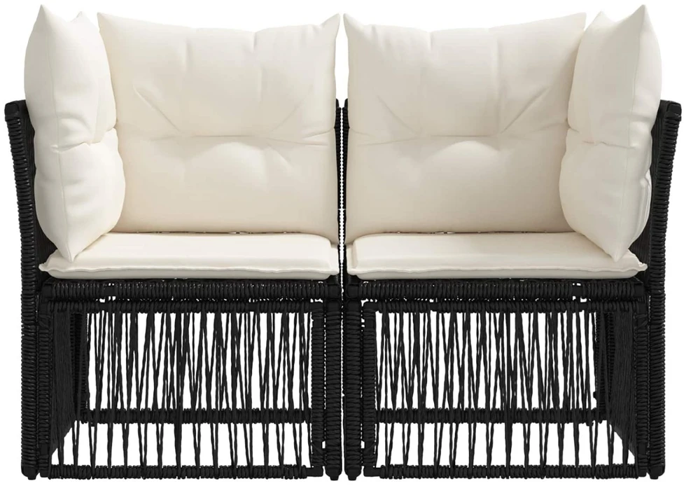 Sodo sofa 2-Vietų skaičius Juoda poliratanas