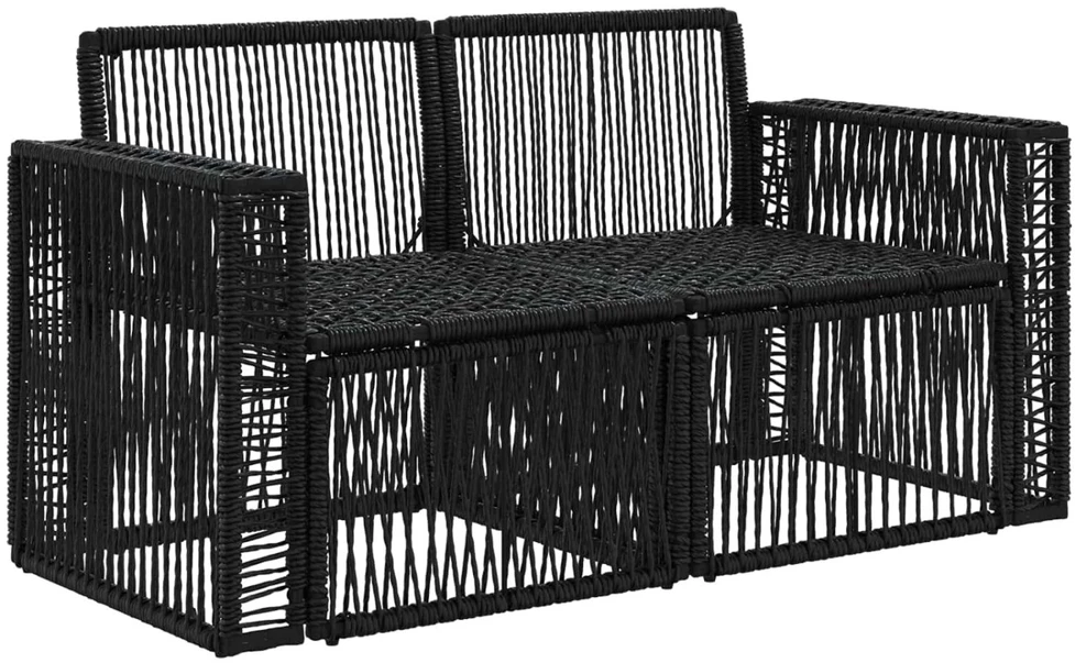 Sodo sofa 2-Vietų skaičius Juoda poliratanas