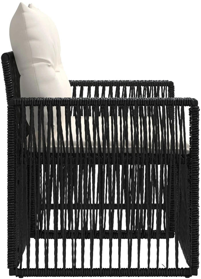 Sodo sofa 2-Vietų skaičius Juoda poliratanas