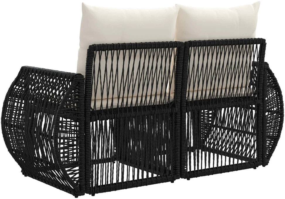 Sodo sofa 2-Vietų skaičius Juoda poliratanas