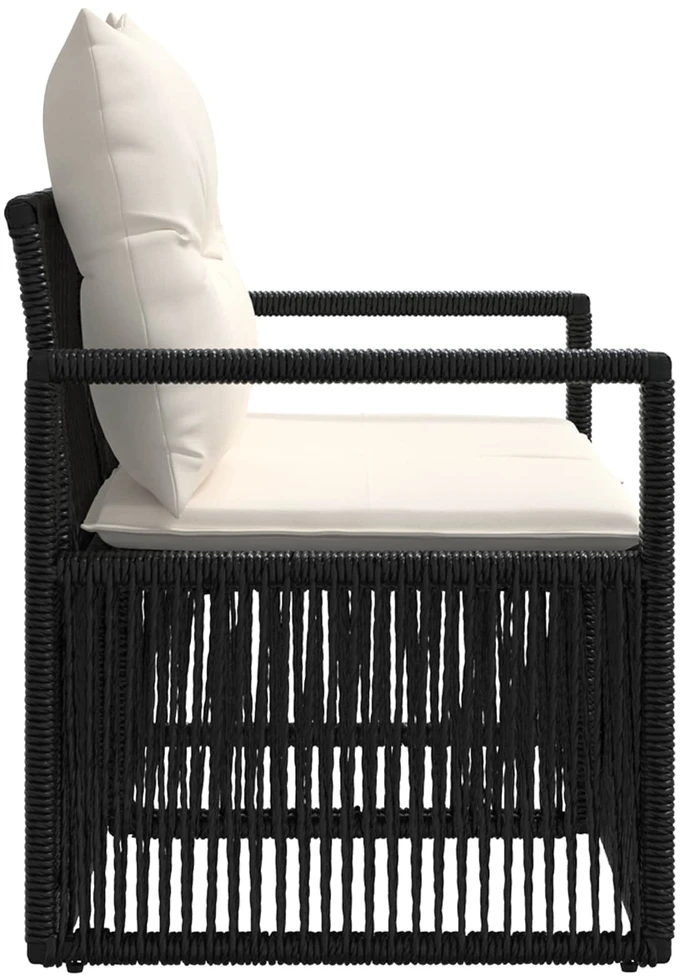 Sodo sofa 2-Vietų skaičius Juoda poliratanas