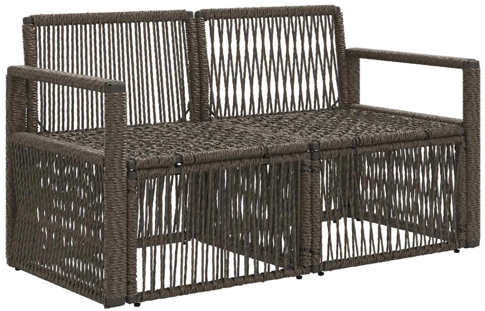 Sodo sofa 2-Vietų skaičius Pilka poliratanas