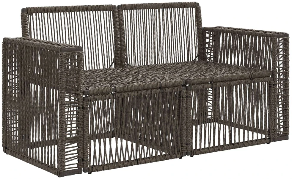 Sodo sofa 2-Vietų skaičius Pilka poliratanas