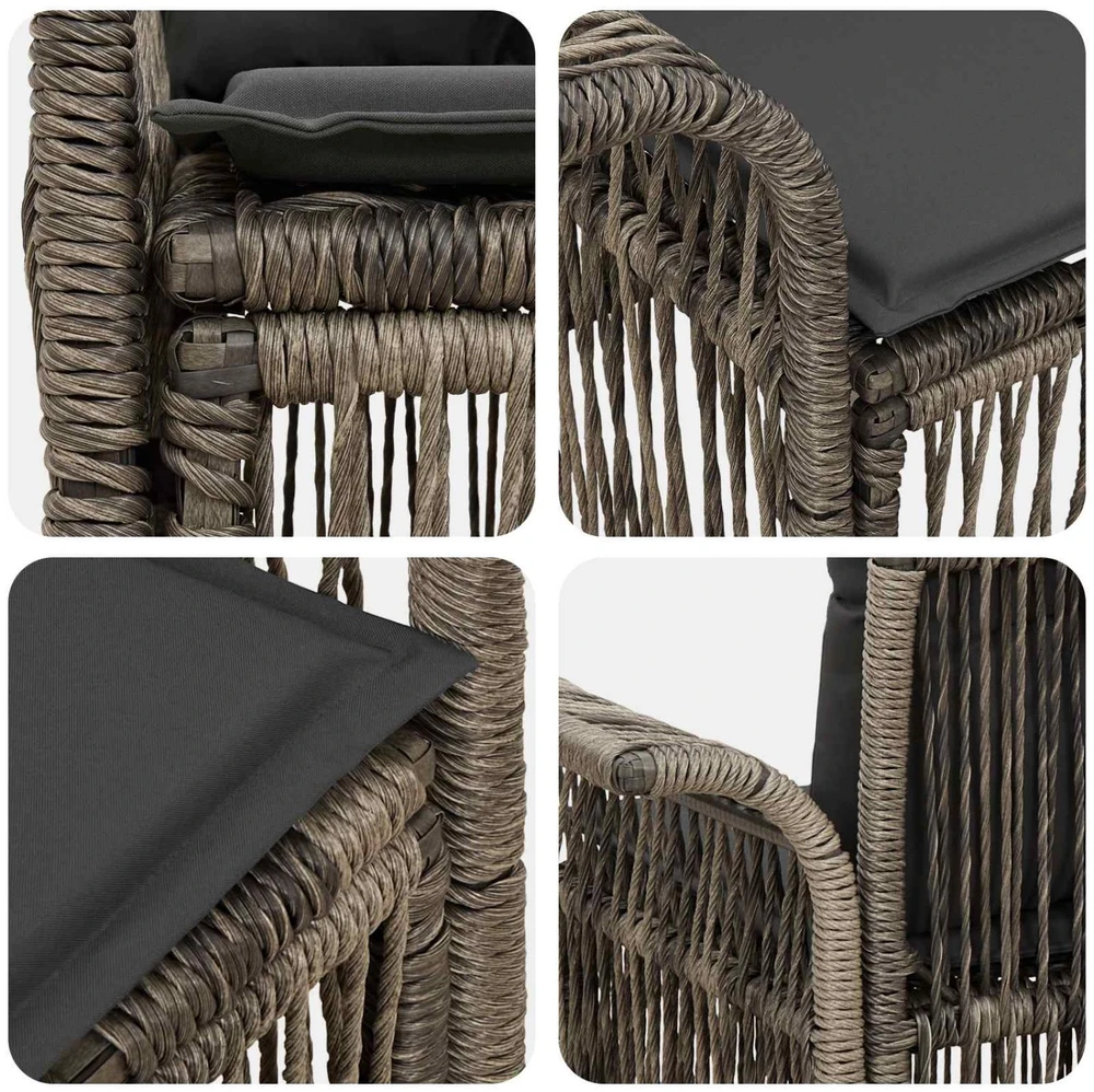 Sodo sofa 2-Vietų skaičius Pilka poliratanas