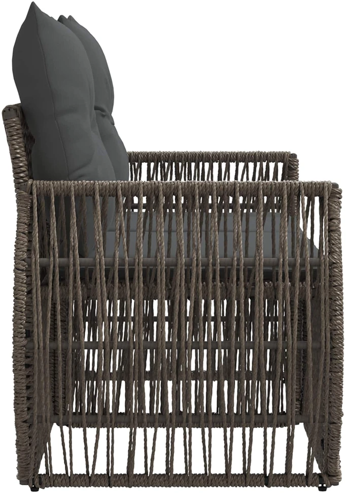 Sodo sofa 2-Vietų skaičius Pilka poliratanas