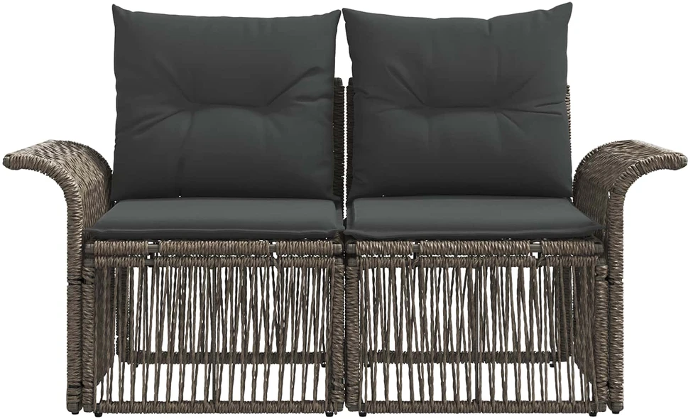 Sodo sofa 2-Vietų skaičius Pilka poliratanas
