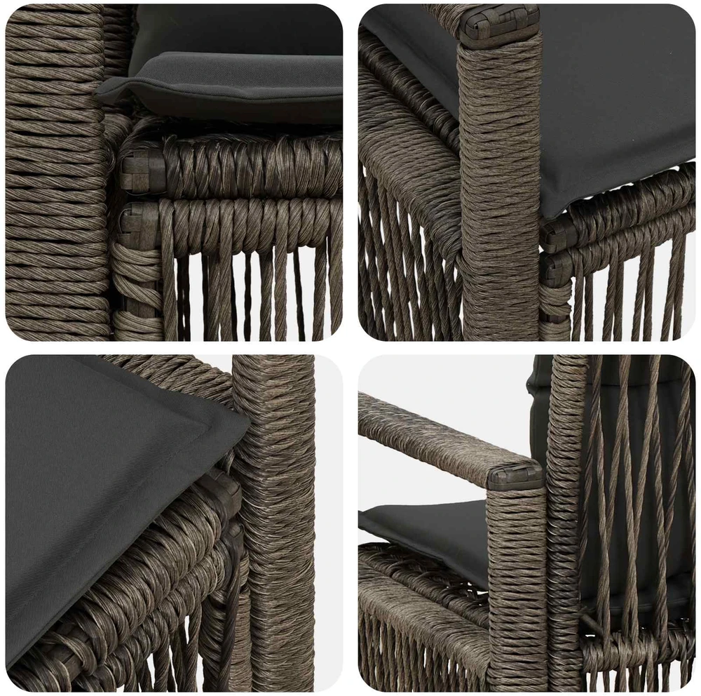 Sodo sofa 2-Vietų skaičius Pilka poliratanas