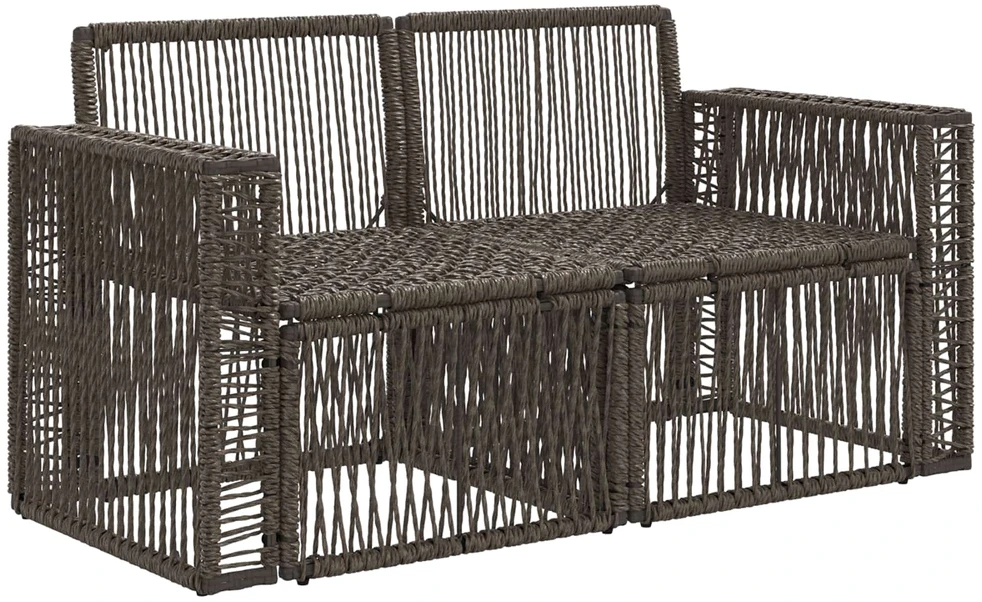 Sodo sofa 2-Vietų skaičius Pilka poliratanas