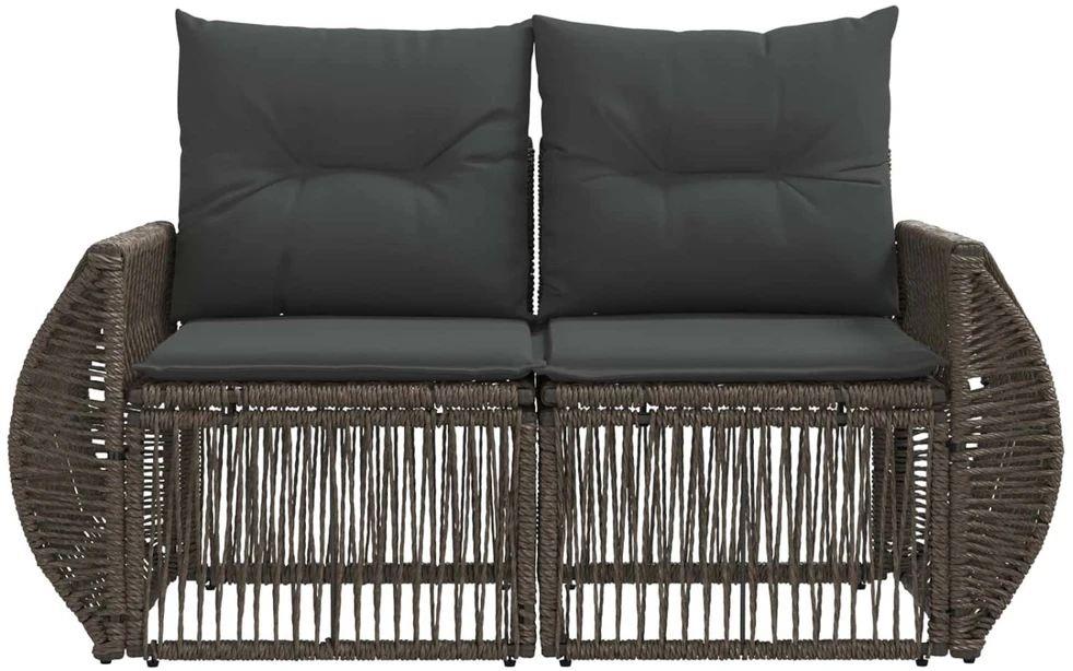 Sodo sofa 2-Vietų skaičius Pilka poliratanas