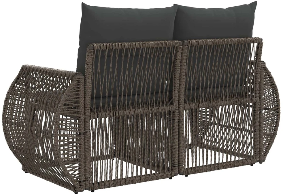 Sodo sofa 2-Vietų skaičius Pilka poliratanas