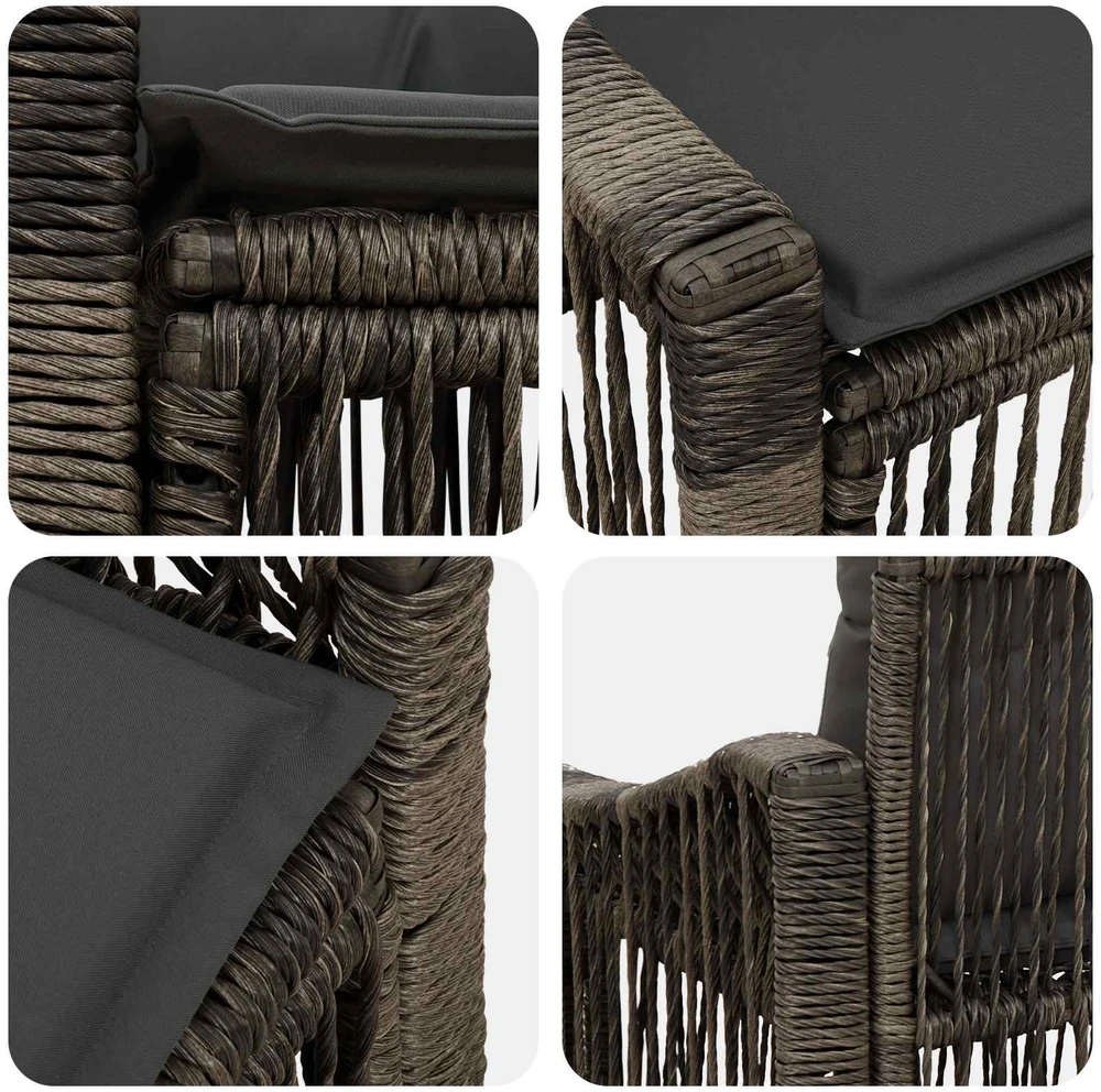 Sodo sofa 2-Vietų skaičius Pilka poliratanas