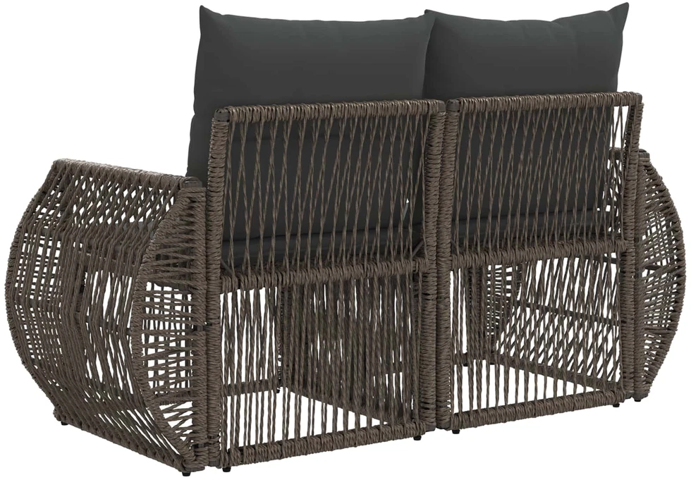 Sodo sofa 2-Vietų skaičius Pilka poliratanas