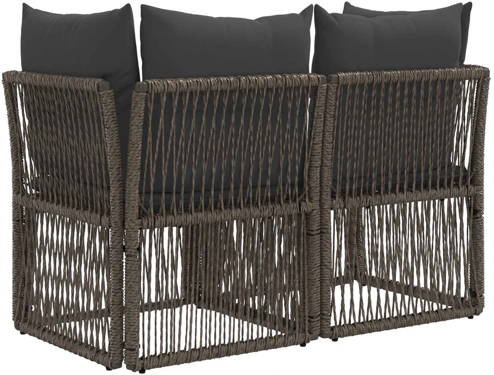 Sodo sofa 2-Vietų skaičius Pilka poliratanas