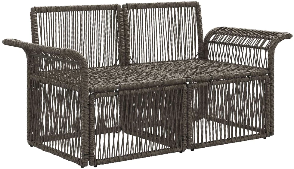 Sodo sofa 2-Vietų skaičius Pilka poliratanas