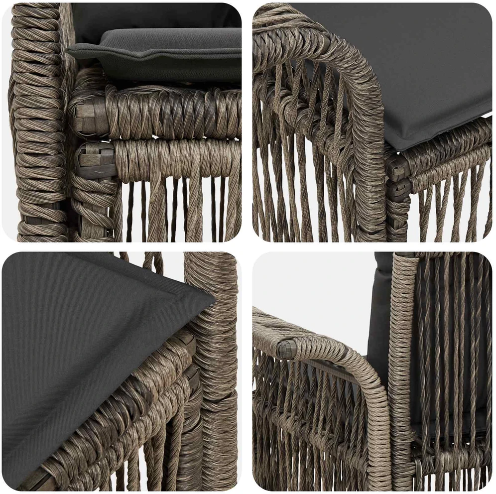 Sodo sofa 2-Vietų skaičius Pilka poliratanas