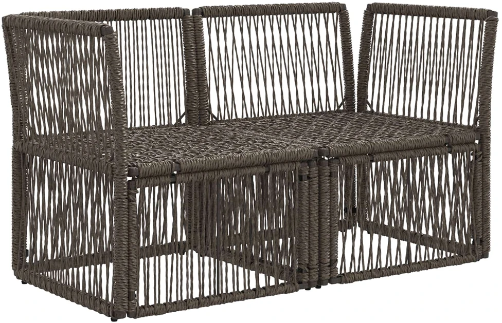 Sodo sofa 2-Vietų skaičius Pilka poliratanas