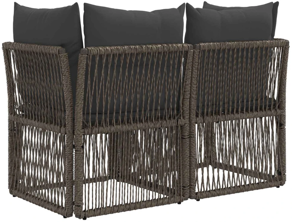 Sodo sofa 2-Vietų skaičius Pilka poliratanas