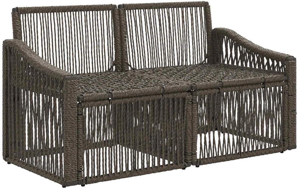Sodo sofa 2-Vietų skaičius Pilka poliratanas