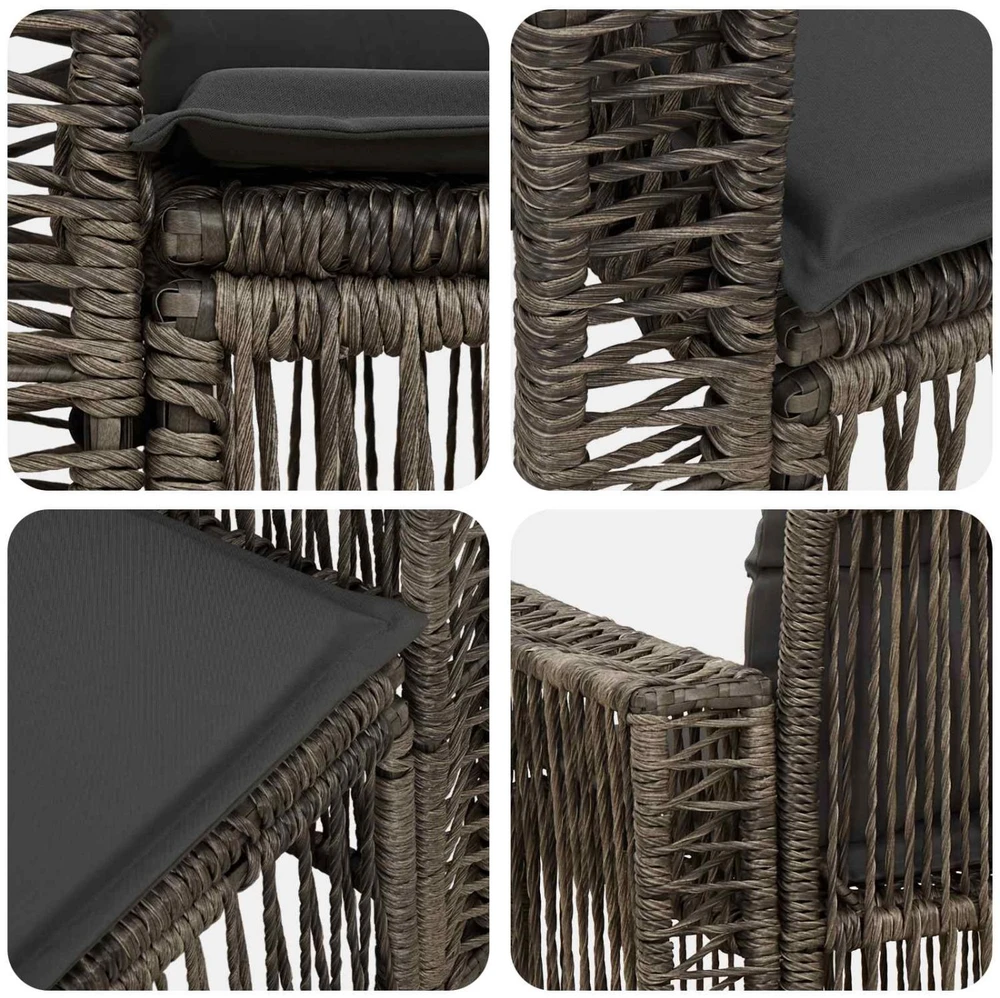 Sodo sofa 2-Vietų skaičius Pilka poliratanas