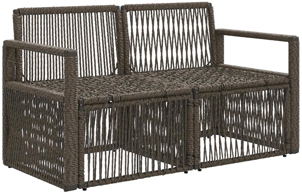 Sodo sofa 2-Vietų skaičius Pilka poliratanas