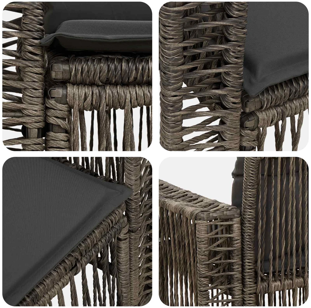 Sodo sofa 2-Vietų skaičius Pilka poliratanas