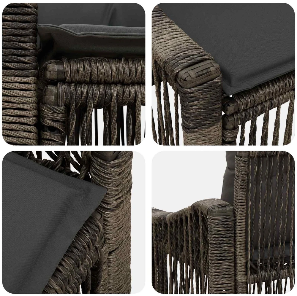 Sodo sofa 2-Vietų skaičius Pilka poliratanas