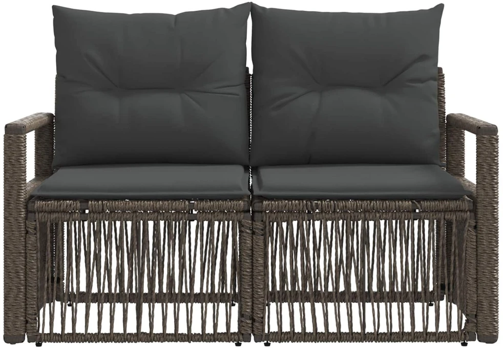Sodo sofa 2-Vietų skaičius Pilka poliratanas
