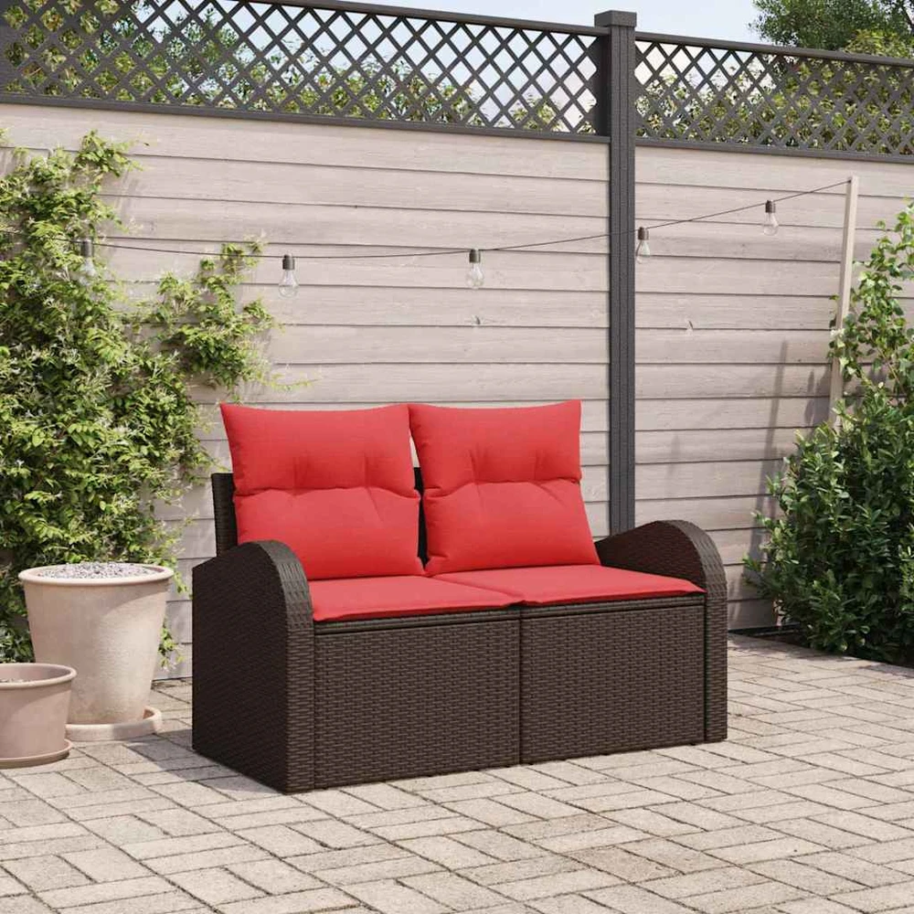 Sodo sofa 2-Vietų skaičius Ruda poliratanas