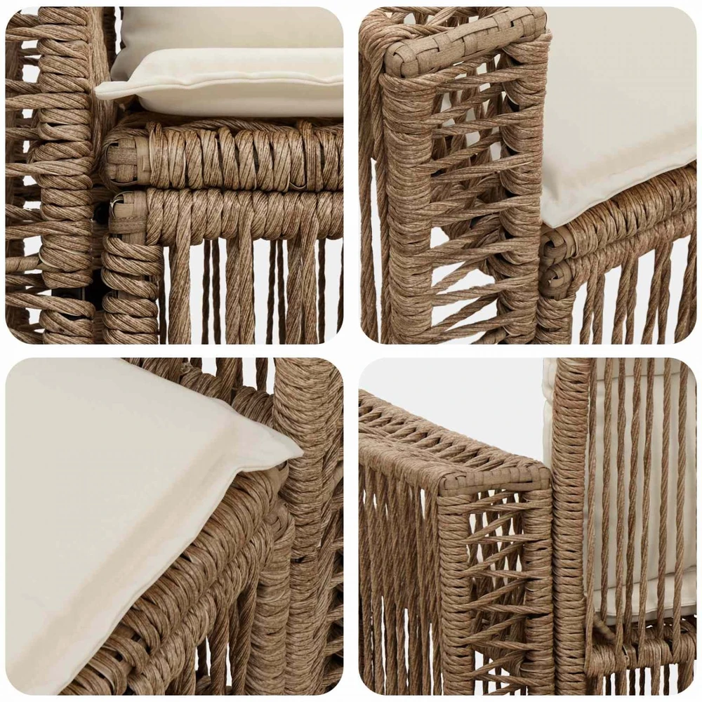 Sodo sofa 2-Vietų skaičius Smėlio poliratanas
