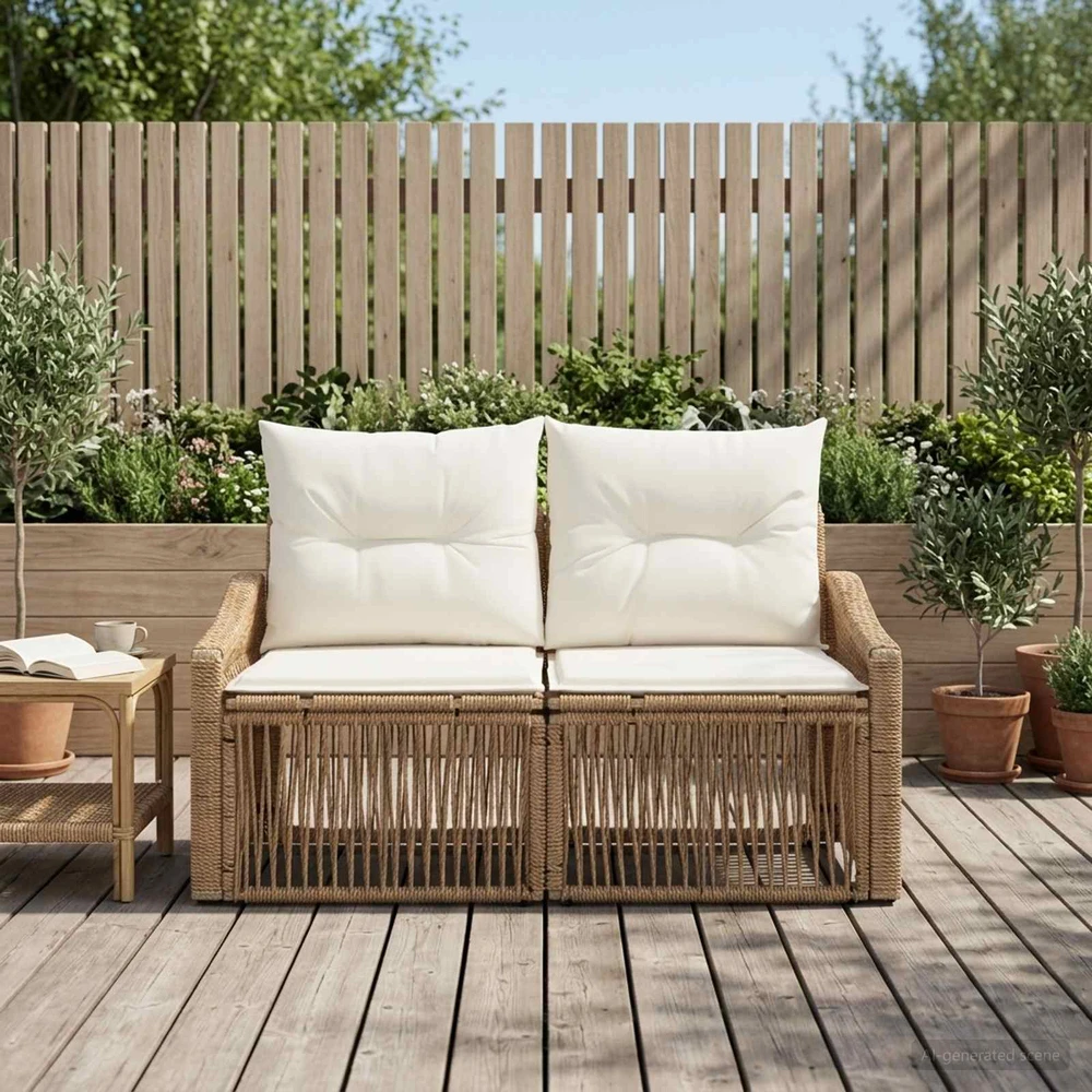 Sodo sofa 2-Vietų skaičius Smėlio poliratanas