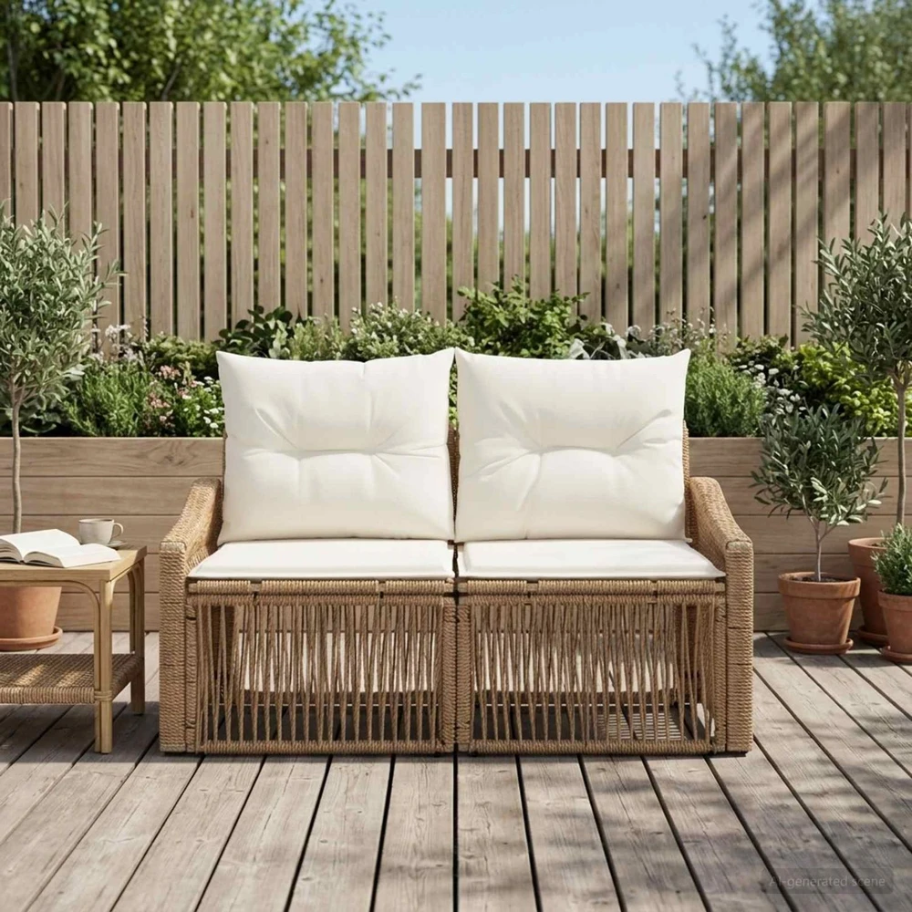 Sodo sofa 2-Vietų skaičius Smėlio poliratanas