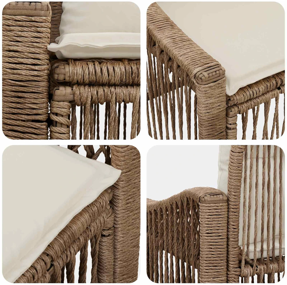 Sodo sofa 2-Vietų skaičius Smėlio poliratanas