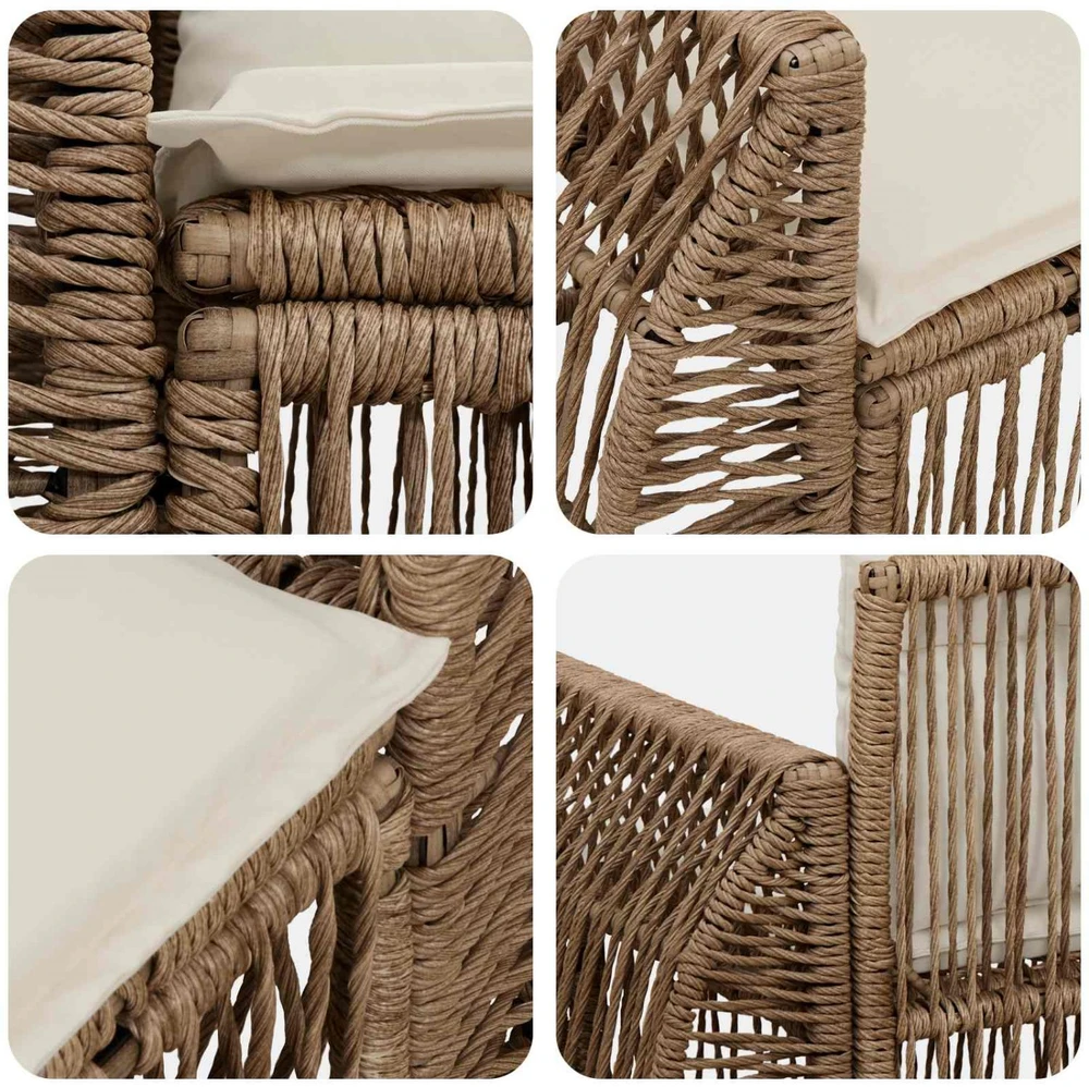 Sodo sofa 2-Vietų skaičius Smėlio poliratanas