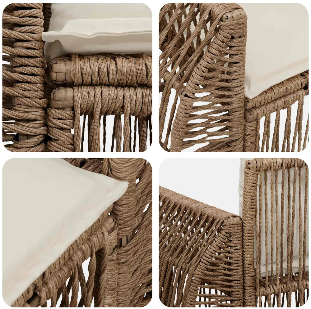 Sodo sofa 2-Vietų skaičius Smėlio poliratanas