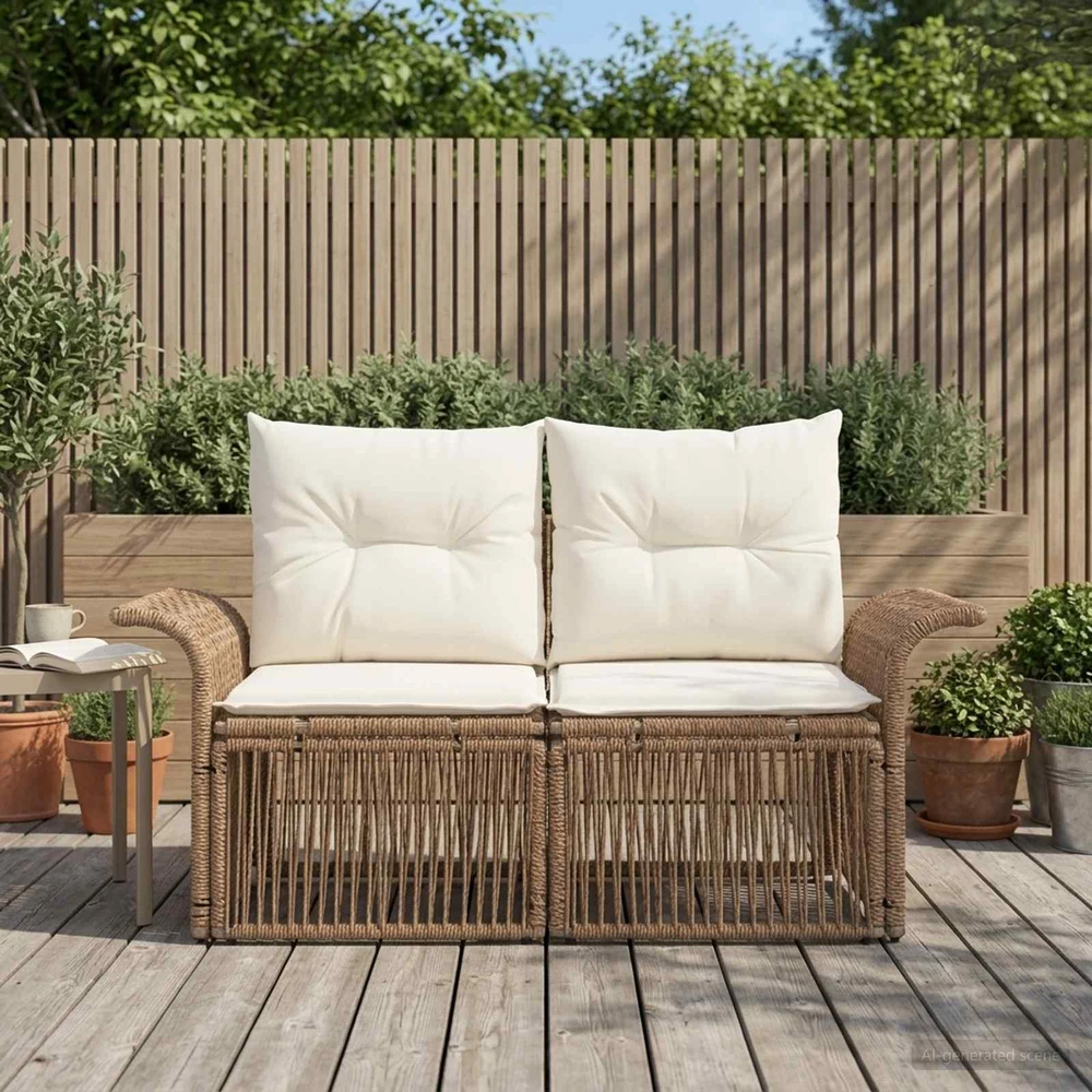 Sodo sofa 2-Vietų skaičius Smėlio poliratanas