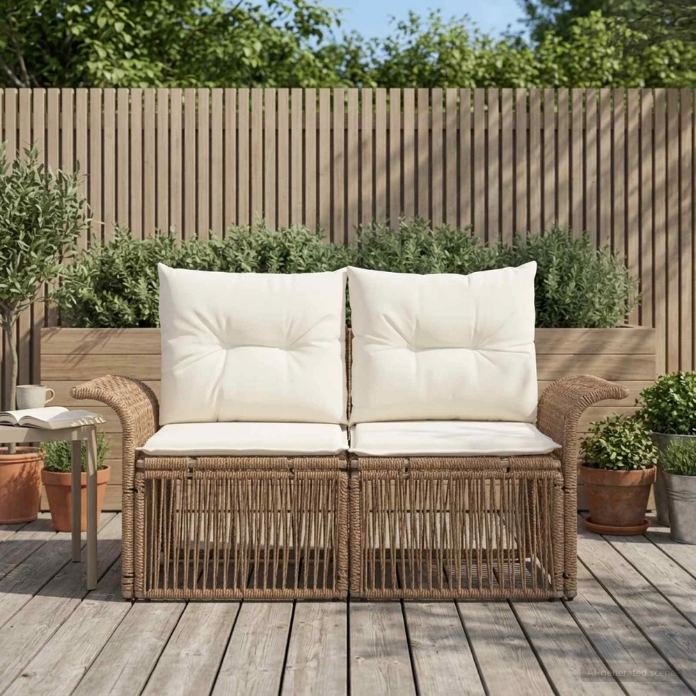 Sodo sofa 2-Vietų skaičius Smėlio poliratanas