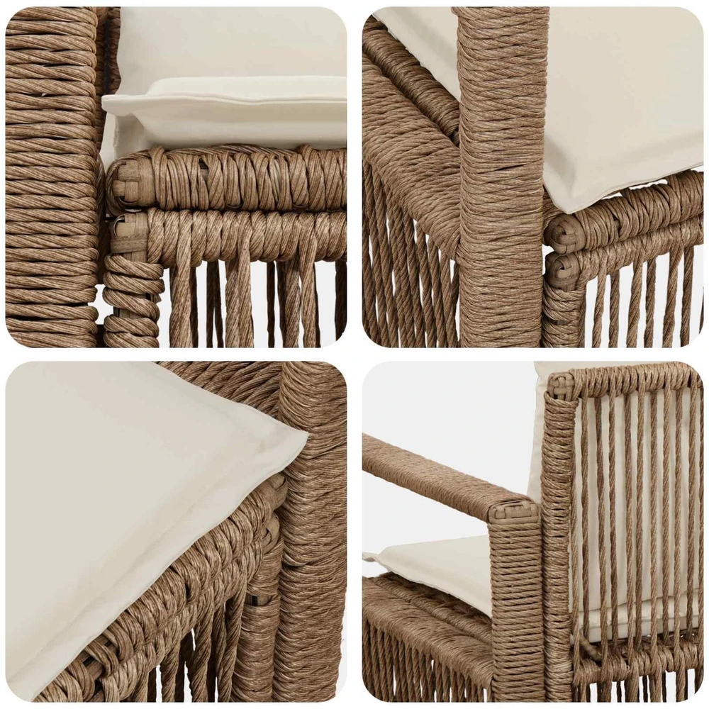 Sodo sofa 2-Vietų skaičius Smėlio poliratanas