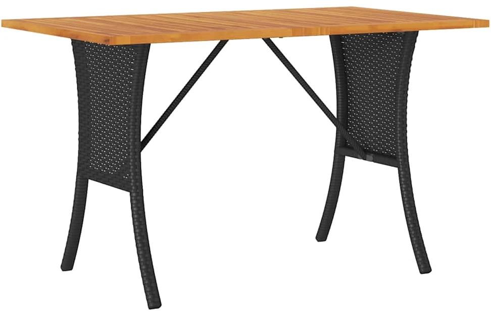 Sodo sofa, 3 vietų, su pagalvėlėmis ir stalu, juoda, poliratanas