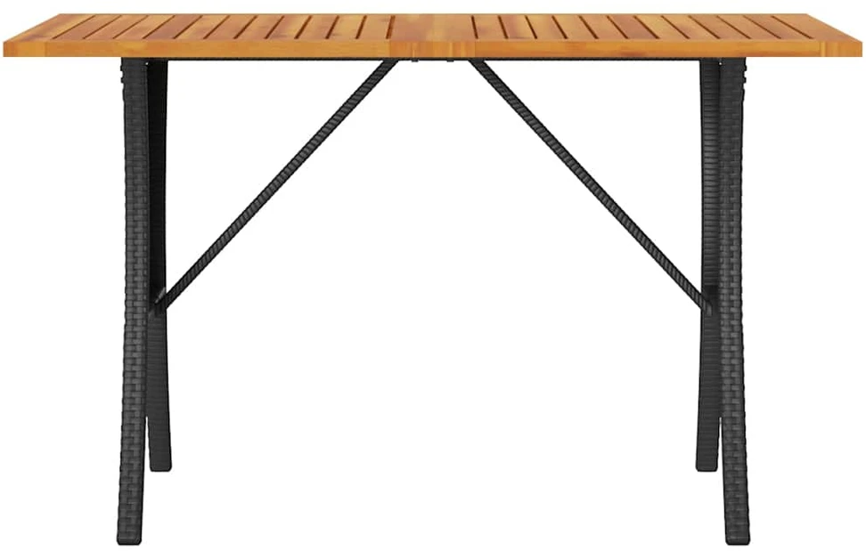 Sodo sofa, 3 vietų, su pagalvėlėmis ir stalu, juoda, poliratanas